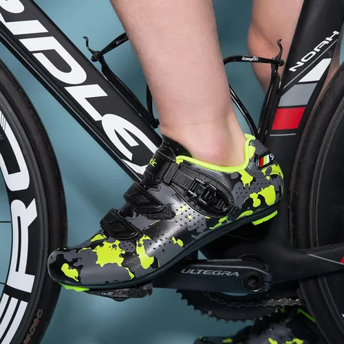 Vista 2 de Santic Zapatos de ciclismo unisex para interiores, zapatos de bicicleta de carretera, zapatos de equitación para hombres y mujeres