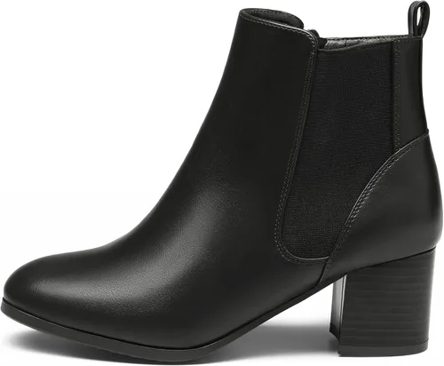 Vista 2 de DREAM PAIRS Botas elásticas Gore Chelsea para mujer, botines de tacón grueso