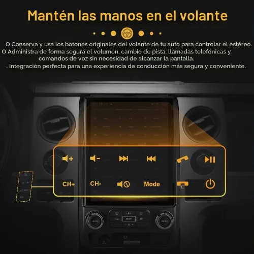 Vista 6 de Actualización de radio de coche Android 13 de 12.1 pulgadas para Ford F150 2009 2010 2011 2012 con 4G LTE, DSP Audio, Bluetooth 5.0, CarPlay/Android
