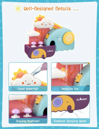 Vista 2 de TI-TOO Juguetes de baño para bebé, divertido juguete educativo de física simple para bañera de agua, juguetes divertidos para chapotear para niños