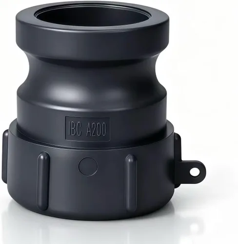Vista 6 de IBC - Adaptador de asas A200-rosca de contrafuerte hembra de 2 pulgadas a leva macho de 2 pulgadas y ajuste de ranura, para válvulas de asas IBC