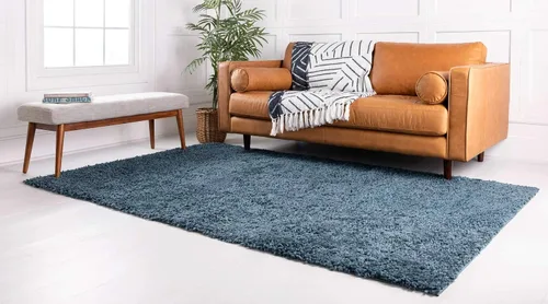 Vista 27 de Unique Loom Colección Davos Shag - Alfombra Lino
