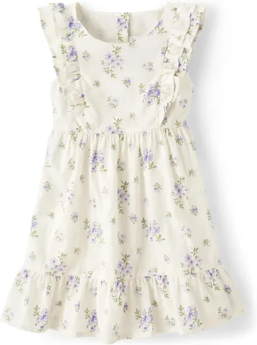 Vista 19 de Gymboree Vestidos escalonados de manga corta para niñas y niñas pequeñas Azul Flores