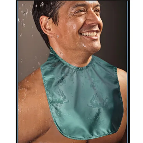 Vista 4 de Cubierta de ducha de traqueotomía, protector de estoma para traqueotomía y laringectomía, protector de ducha ajustable para estoma