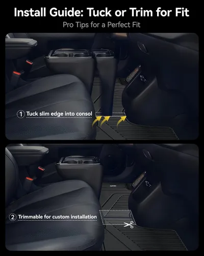 Vista 3 de 3W Alfombrillas para Hyundai Ioniq 5 2022-2024 (solo para consola inamovible), tapetes de TPE para todo tipo de clima, ajuste personalizado