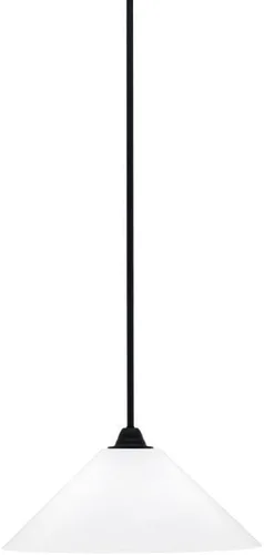 Vista 269 de Toltec Lighting Paramount - Mini colgante de 1 luz en acabado negro mate con cristal de arte perla de 7 pulgadas y estilo negro