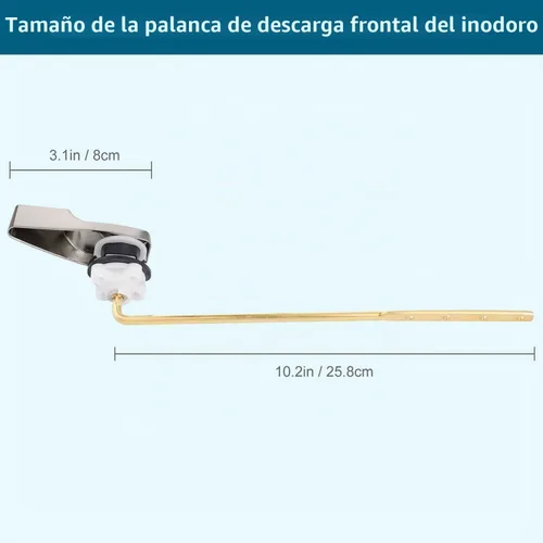 Vista 3 de Kit de reemplazo universal de mango de inodoro de metal para montaje Níquel cepillado