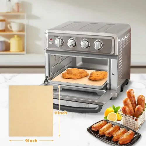 Vista 3 de YQL 150 forros desechables para freidora de aire de 9 x 11 pulgadas, papel pergamino rectangular sin blanquear para freidora de aire Cuisinart