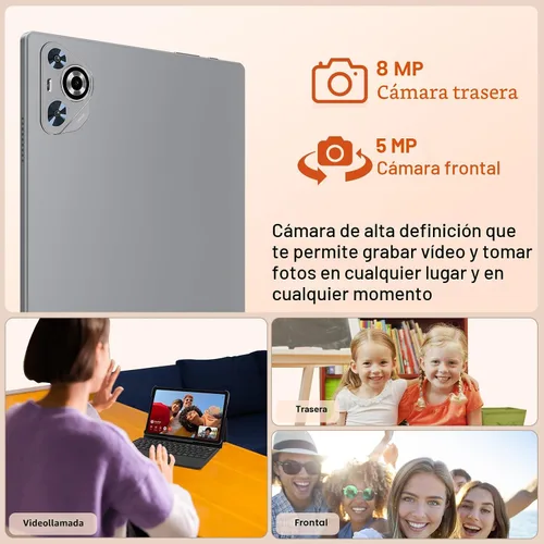 Vista 5 de Tableta de 10 pulgadas, 22 GB de RAM+128 GB ROM+1 TB Expand, tableta Android con teclado y mouse, batería de 8000 mAh, pantalla IPS de 1280 x 800