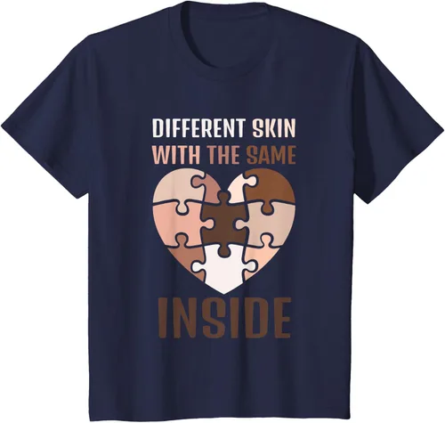 Vista 62 de Camiseta con texto en inglés "Black History Month Different Skin With The Same Love Inside