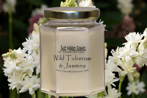 Vista 3 de Just Makes Scents - Vela de soja mezclada con aroma Wild Tuberose & Jasmine (8 onzas)