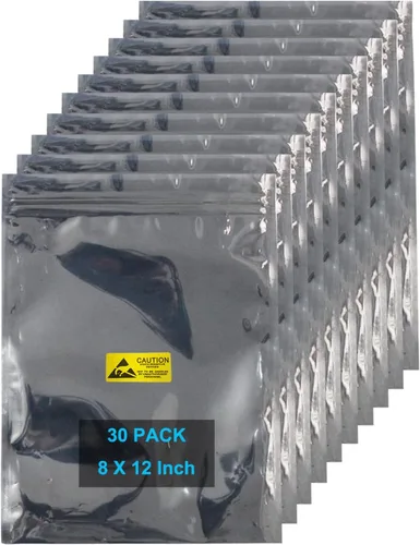 Vista 11 de Bolsas antiestáticas, 100 bolsas ESD resellables de 3.2 x 4.7 pulgadas con etiquetas para disco duro GPU, SSD HDD y dispositivos electrónicos