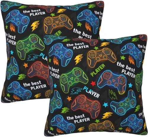Vista 9 de Perinsto Juego de 2 fundas de almohada decorativas para sofá, cama, decoración del hogar, 16 x 16 pulgadas