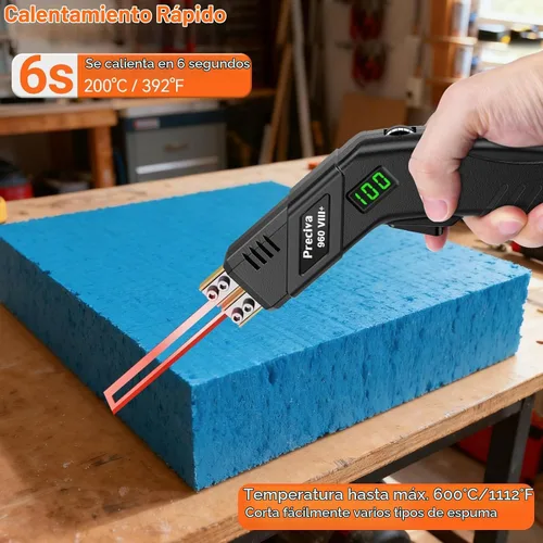 Vista 3 de Preciva Cortador de espuma de cuchillo caliente con pantalla digital, kit de herramientas de corte de espuma eléctrica, base de cobre puro, 20