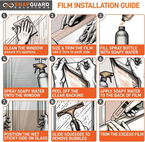 Vista 7 de Snapguard Solutions 70% VLT Nano Ceramic Home Window Tint - Rollo de película adhesiva de privacidad para puertas de oficina residencial, ventanas