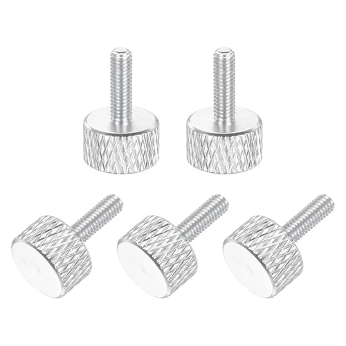 Vista 34 de MECCANIXITY 5 piezas M6x14mm Tornillos de pulgar estriado de cabeza plana, pernos de rosca completa de aleación de aluminio sólido para carcasas