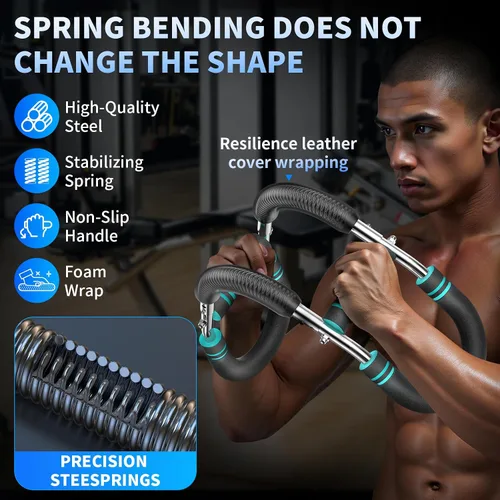 Vista 5 de Twister arm Trainer, Adjustable Resistance (40-140 lbs) Chest Workout Equipment,Forearm Power Exercise bar , pectoralis spinalis Device, Portable
