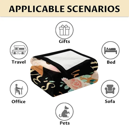 Vista 6 de Mantas de zorro – Manta suave y mullida para niñas – Mantas pequeñas de 30 x 40 pulgadas para sala de estar y oficina – Manta negra linda para regalo