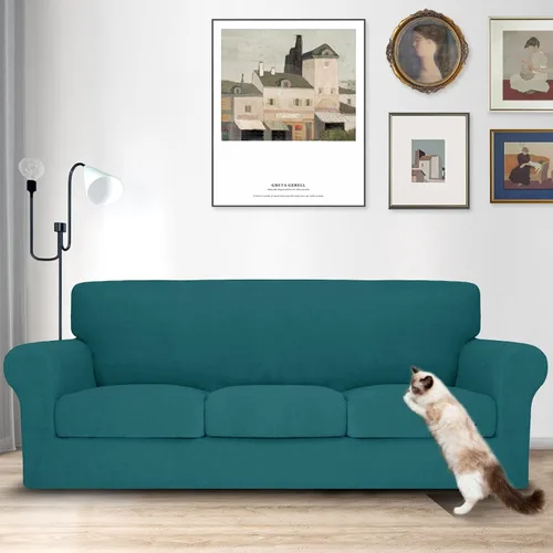 Vista 61 de MAXIJIN 2 piezas de fundas para silla con brazos, funda para silla de sofá para sala de estar, funda elástica para perros para una silla con 1 cojín