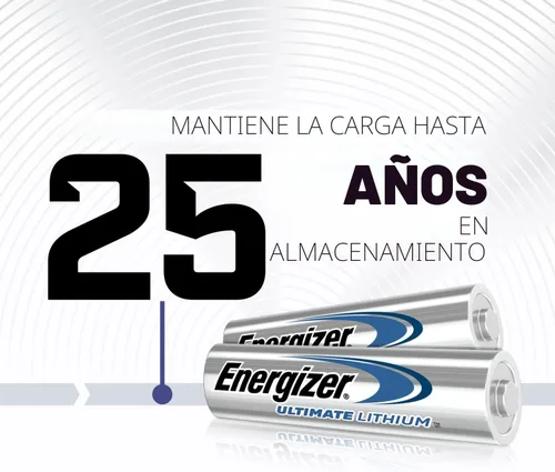 Vista 6 de Energizer Ultimate Lithium AA Baterías (Paquete de 2), Baterías de Litio Doble A de 1.5V