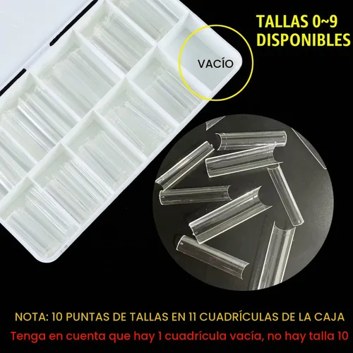 Vista 4 de Puntas de uñas cuadradas XXL planas sin curva C, media cubierta transparente, puntas de uñas rectas cuadradas cónicas planas para uñas acrílicas