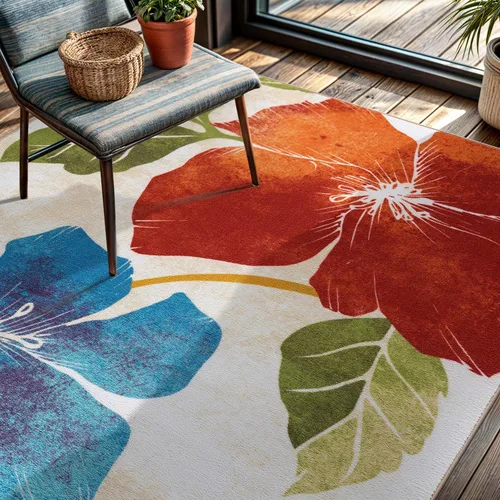 Vista 21 de CAMILSON Solana - Alfombra moderna con diseño floral de 2 x 3 pies, antideslizante y parte trasera de goma, negro - flores grises, alfombra