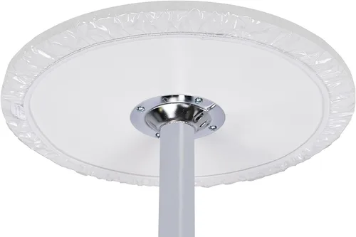 Vista 2 de Mantel redondo ajustable de vinilo transparente resistente (funda de mesa), mantel elástico ideal para proteger tus mesas finas y manteles de 30