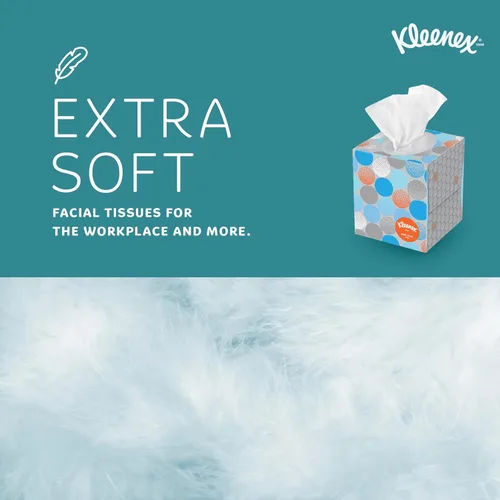 Vista 6 de Kleenex Pañuelo facial antiviral profesional, a granel (21286), 3 capas, blanco, formato vertical en caja, diseñado para negocios