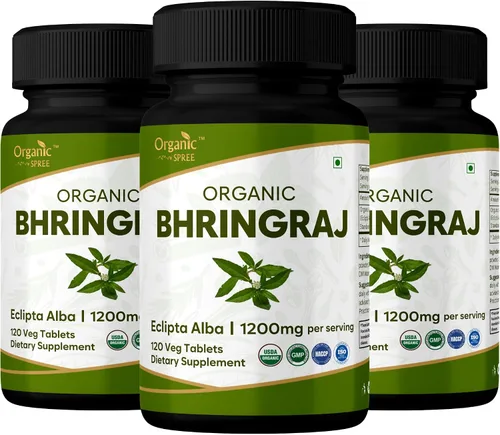 Vista 10 de ORGANIC SPREE Bhringraj 120 tabletas – Eclipta alba – 60 días de suministro – Apoya la nutrición del cabello, crecimiento saludable del cabello