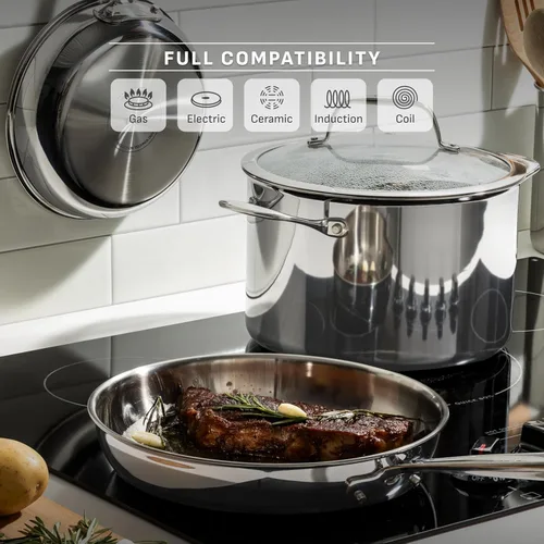 Vista 5 de T-Fal Pro Tri-Ply - Juego de utensilios de cocina de acero inoxidable de 3 piezas, utensilios de cocina por inducción, apto para horno a 500°F