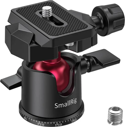 Vista 9 de SmallRig Mini Cabeza de Bola, Cabeza de Trípode para Cámara Panorámica 360° con Tornillo de 1/4" y Montaje de Rosca de 3/8" y Placa de Liberación