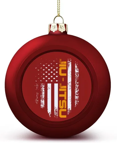 Vista 5 de Jiu Jitsu - Adornos de bola de Navidad con la bandera de Estados Unidos, esferas colgantes, manualidades, colgante para Navidad, boda, fiesta