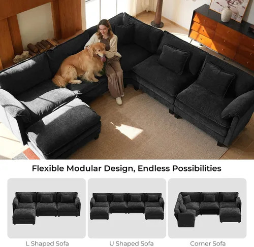 Vista 8 de ELUCHANG Sofá biplaza de 80 pulgadas, sofá modular modular de 2 asientos para sala de estar y apartamento, cómodo sofá tapizado de doble capa