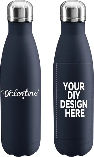 Vista 38 de Botella de agua personalizada de 17 onzas, botella de agua al vacío de doble pared aislada de acero inoxidable, tazas a prueba de fugas para Verde