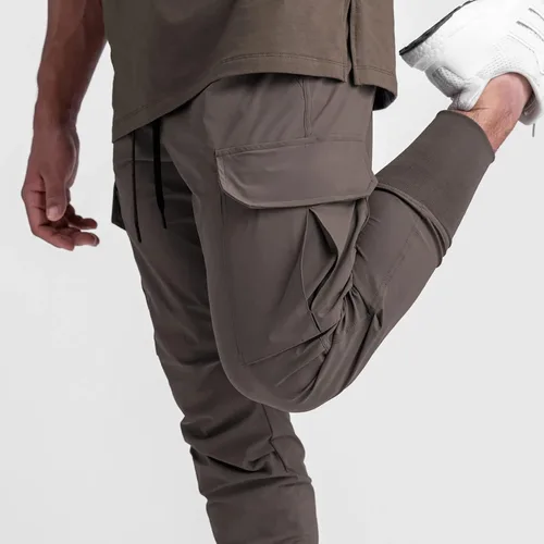 Vista 3 de Pantalones deportivos para hombre, pantalones deportivos ajustados para entrenamiento, gimnasio, senderismo, pantalones deportivos con múltiples