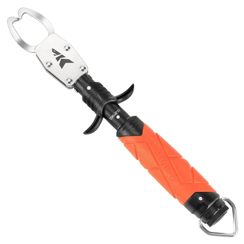 Vista 8 de KastKing Paradox 9" Lip Grip, herramienta de aterrizaje de peces de acero inoxidable resistente a la corrosión con mango de elastómero