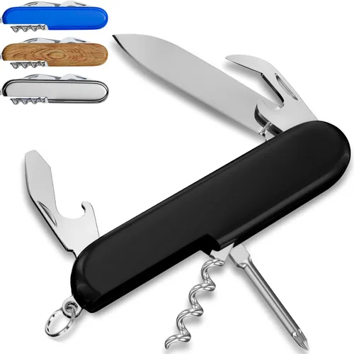 Vista 12 de Cuchillo de bolsillo pequeño 6 en 1 – Llavero multiherramienta – Cuchillo de bolsillo compacto para niños con abridor de botellas, abrelatas