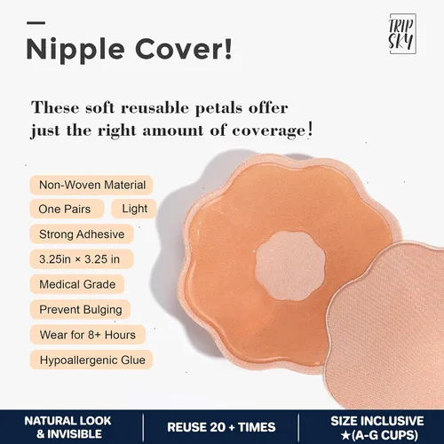Vista 3 de Tripsky XL Breast Lift Tape, BoobTape for Large Breasts,Body Tape for Fashion,Athletic Tape Boobytape &NippleCover for A-GCup