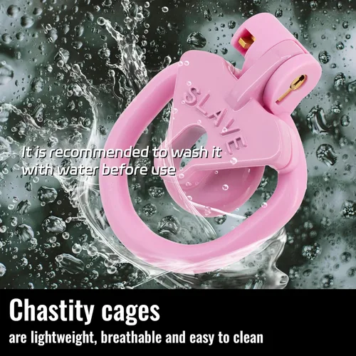 Vista 5 de Juego de dispositivos de castidad ligeros y transpirables con 4 penisrings invertidos Sissy Cock Cage SM Juguetes sexuales para adultos con bloqueo