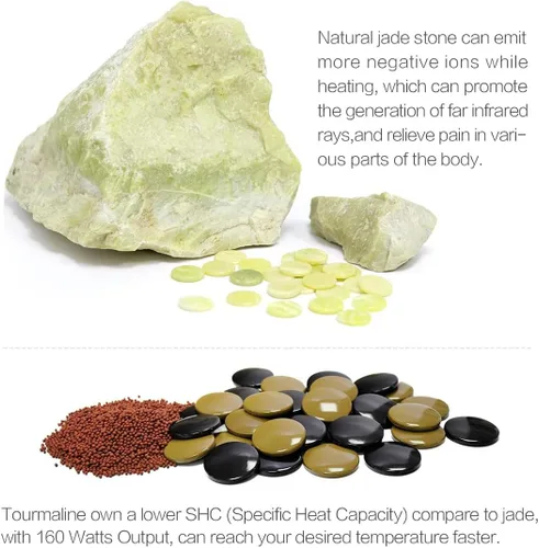 Vista 3 de HAILM Almohadilla térmica de infrarrojo lejano Termostato automático Infrarrojo lejano Jade Amatista piedra de calor para cuerpo completo