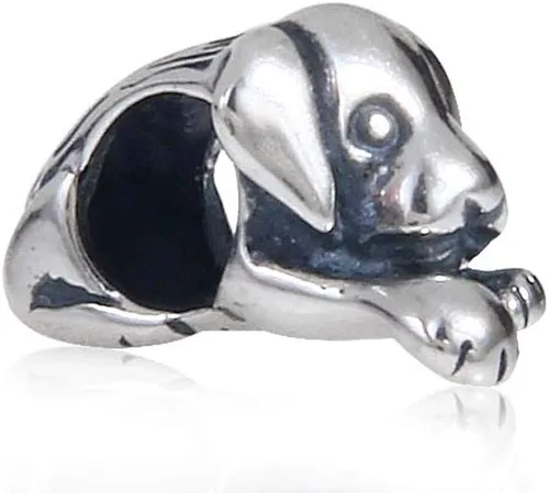 Vista 2 de Lucky Dog conejo encanto 925 plata esterlina Animal Beads Pet Charms para pulsera de Pandora encantos Perro
