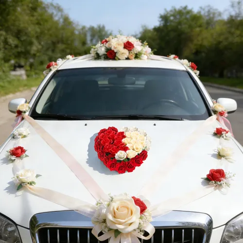 Vista 8 de EXCEART Espuma floral en forma de corazón con 4 ventosas, bloques de esponja de floristería húmeda verde para decoración de autos de boda, ladrillos