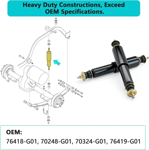 Vista 4 de 10L0L Amortiguadores delanteros y traseros para carritos de golf EZGO TXT 1994+, reemplaza OEM# 76418-G01, 70248-G01, 70324-G01, 76419-G01-2 PCS