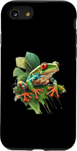 Vista 18 de iPhone 16 Rainforest Amphibian Red Eyed Tree Frog Green Body Frog Case