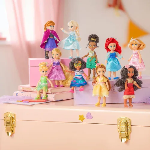 Vista 6 de Disney Store Colección oficial Once Upon a Story Mini Doll Set de regalo – 10 muñecas de princesa de Disney: Cenicienta, Ariel, Belle, Tiana