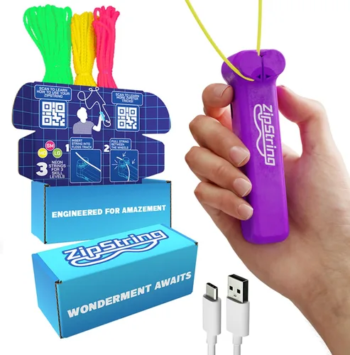 Vista 11 de ZipString Original - Como se ve en Shark Tank - Juguete clásico de lanzador de cuerda, perfecto para niños y adultos - Lanza un lazo de cuerda