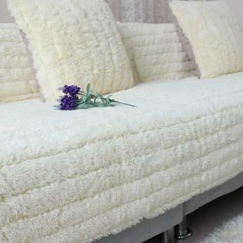 Vista 6 de SVIO-SOFACOVER Alfombrillas antideslizantes para sofá, de piel sintética, color blanco crema y blanco, fundas para sofá, muebles para el hogar, una
