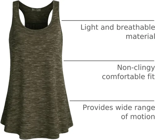Vista 3 de Cestyle - Camiseta sin mangas para mujer, cuello redondo, corte holgado, para entrenamiento