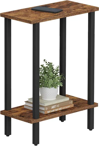 Vista 19 de TUTOTAK Mesa auxiliar pequeña, mesa de extremo estrecho, mesa de sofá delgada, mesita de noche delgada, mesa de sofá, sala de estar, dormitorio Negro