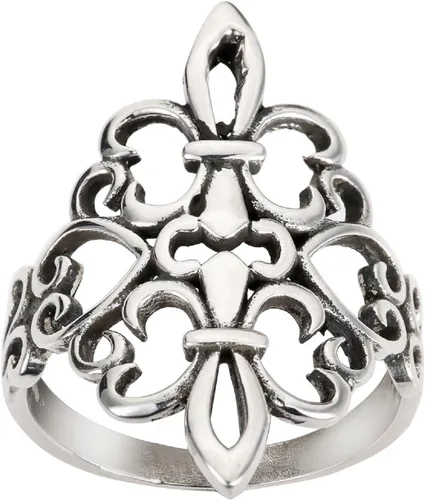 Vista 2 de Anillo de plata de ley 925 noble flor de lis (tallas 4-15)